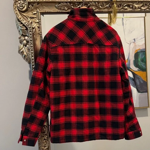 Forever 21 Men's Checkered Red and Black Jacket - Picture 4 of 4